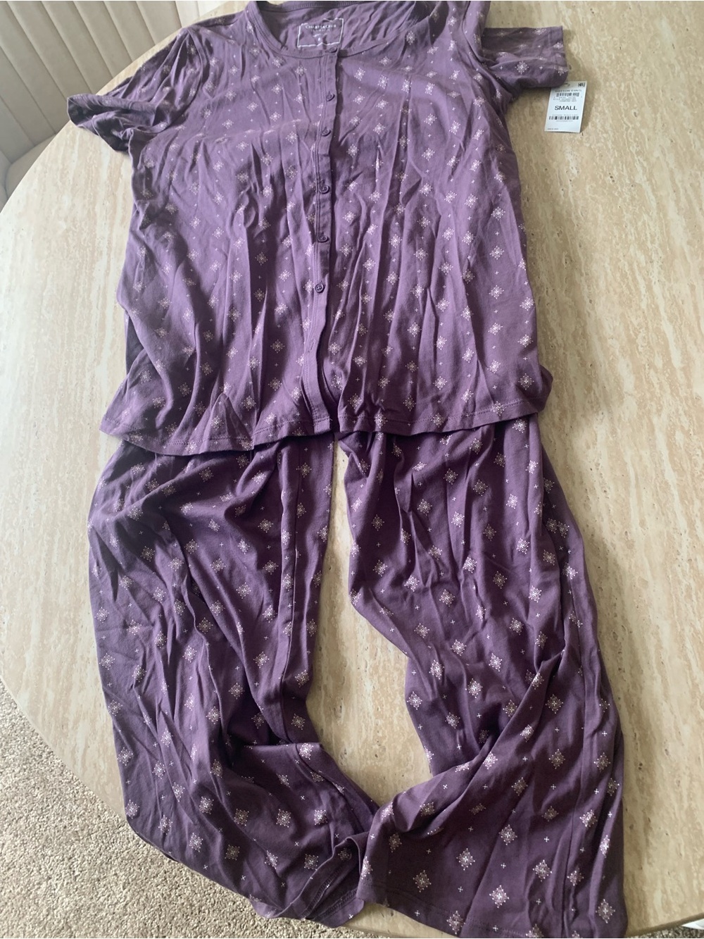 Charter Club Purple Printed Women's Pajama Joggers Set